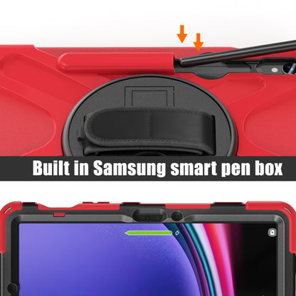 For Samsung Galaxy Tab S9 / S8 / S7 Rotary Handle Grab TPU + PC Tablet Case(Red) - Galaxy Tab S9 Cases by buy2fix | Online Shopping UK | buy2fix