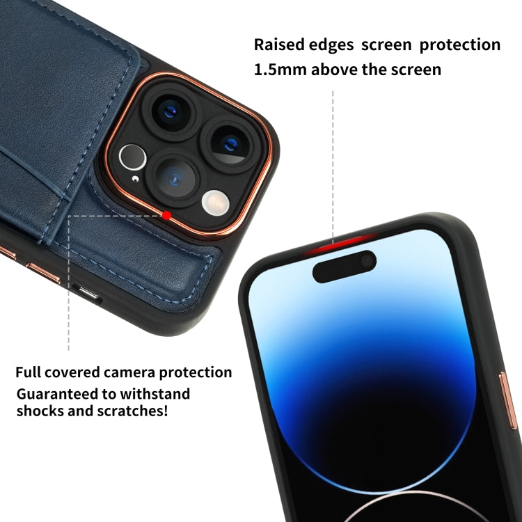 For iPhone 13 Pro Multifunctional Magsafe Magnetic Card Bag Phone Case(Blue) - iPhone 13 Pro Cases by buy2fix | Online Shopping UK | buy2fix