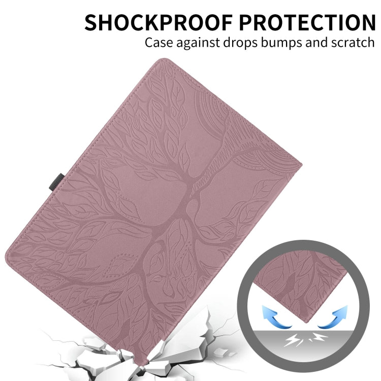 For Samsung Galaxy Tab S10 / S8 / S7 Tree Life Embossed Rotation Leather Tablet Case(Rose Gold) - Tab S10 Cases by buy2fix | Online Shopping UK | buy2fix