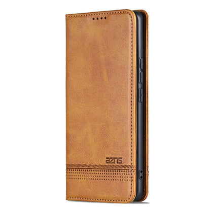 For OPPO Find X7 Ultra AZNS Magnetic Calf Texture Flip Leather Phone Case(Light Brown) - Find X7 Ultra Cases by AZNS | Online Shopping UK | buy2fix