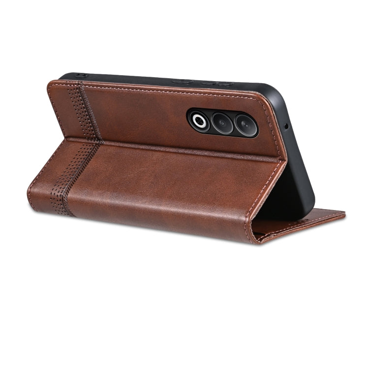 For OPPO K12 AZNS Magnetic Calf Texture Flip Leather Phone Case(Dark Brown) - OPPO Cases by AZNS | Online Shopping UK | buy2fix