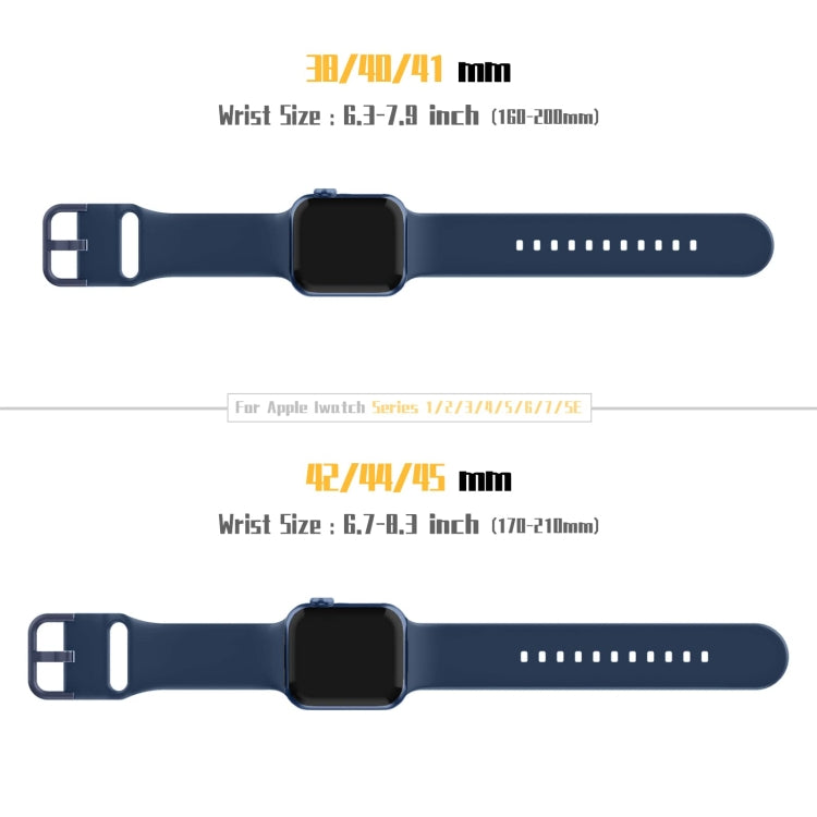 For Apple Watch Series 8 45mm Pin Buckle Silicone Watch Band(Abyss Blue) - Watch Bands by buy2fix | Online Shopping UK | buy2fix