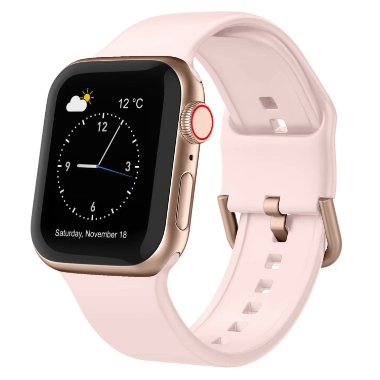 For Apple Watch SE 2022 40mm Pin Buckle Silicone Watch Band(Pink Sand) - Watch Bands by buy2fix | Online Shopping UK | buy2fix