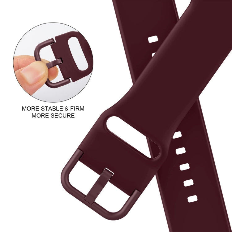 For Apple Watch Series 7 45mm Pin Buckle Silicone Watch Band(Wine Red) - Watch Bands by buy2fix | Online Shopping UK | buy2fix