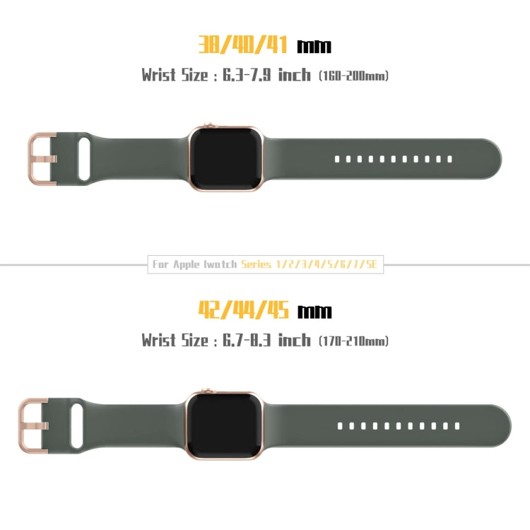 For Apple Watch SE 44mm Pin Buckle Silicone Watch Band(Olive) - Watch Bands by buy2fix | Online Shopping UK | buy2fix