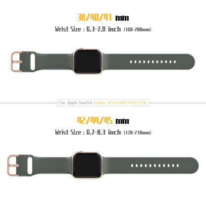 For Apple Watch Series 6 40mm Pin Buckle Silicone Watch Band(Olive) - Watch Bands by buy2fix | Online Shopping UK | buy2fix