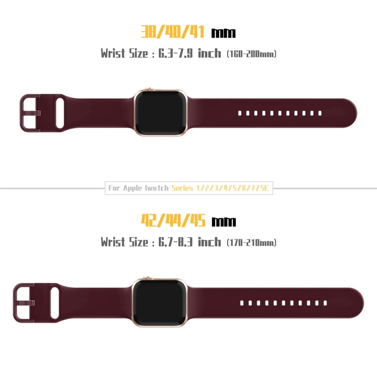 For Apple Watch Series 5 40mm Pin Buckle Silicone Watch Band(Wine Red) - Watch Bands by buy2fix | Online Shopping UK | buy2fix