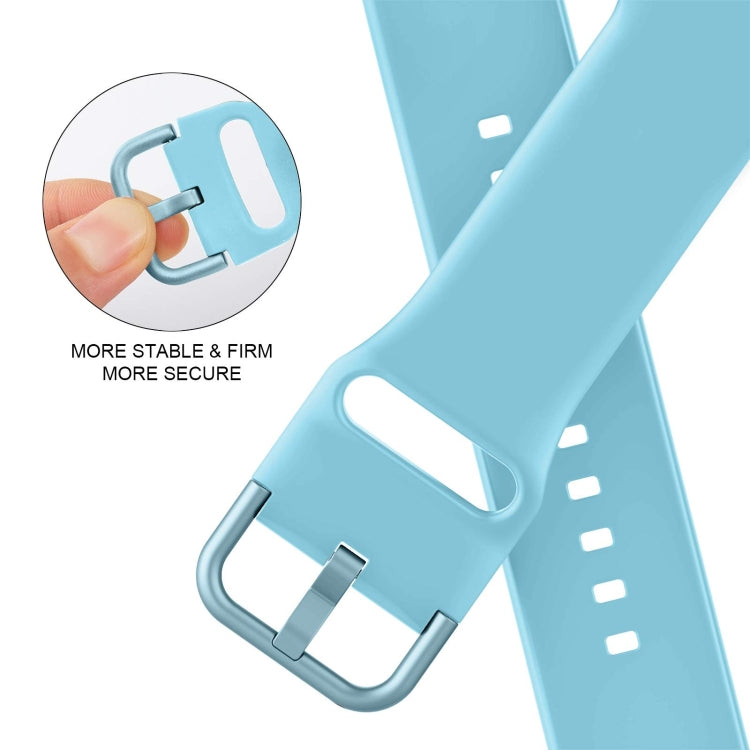 For Apple Watch 38mm Pin Buckle Silicone Watch Band(Light Blue) - Watch Bands by buy2fix | Online Shopping UK | buy2fix