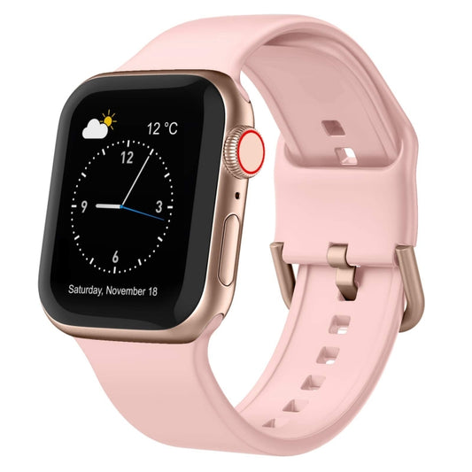 For Apple Watch SE 2023 44mm Pin Buckle Silicone Watch Band(Pink) - Watch Bands by buy2fix | Online Shopping UK | buy2fix