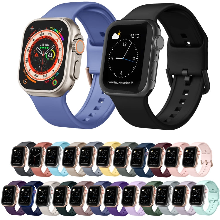 For Apple Watch Series 3 42mm Pin Buckle Silicone Watch Band(Dark Purple) - Watch Bands by buy2fix | Online Shopping UK | buy2fix