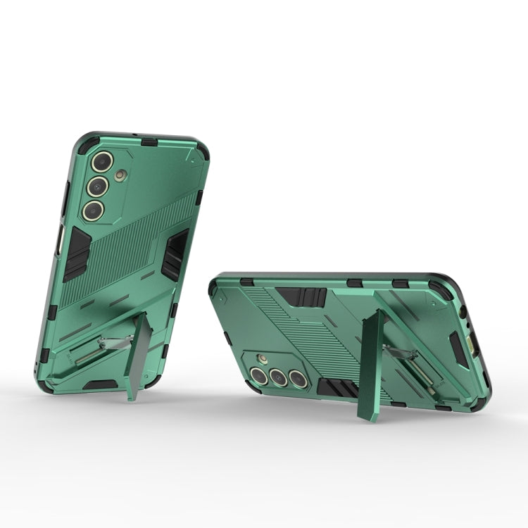 For Samsung Galaxy A15 Punk Armor 2 in 1 PC + TPU Shockproof Phone Case with Invisible Holder(Green) - Galaxy Phone Cases by buy2fix | Online Shopping UK | buy2fix