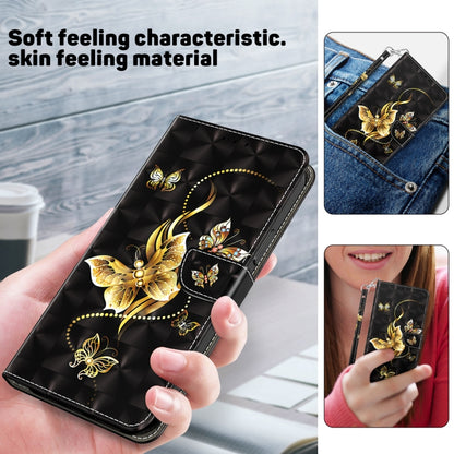 For iPhone 16 Plus 3D Painted Leather Phone Case(Golden Swallow Butterfly) - iPhone 16 Plus Cases by buy2fix | Online Shopping UK | buy2fix