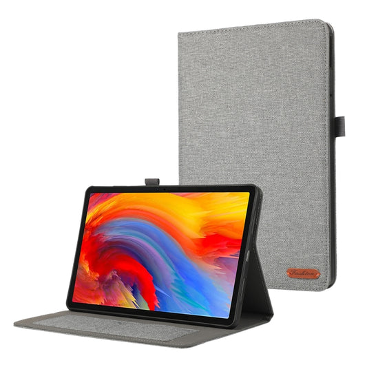 For Lenovo Tab M11 / Xiaoxin Pad 11 2024 Horizontal Flip TPU + Fabric PU Leather Tablet Case(Grey) - Lenovo by buy2fix | Online Shopping UK | buy2fix