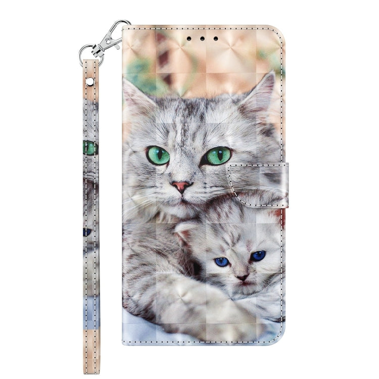 For Samsung Galaxy A25 5G 3D Painted Leather Phone Case(Two Loving Cats) - Galaxy Phone Cases by buy2fix | Online Shopping UK | buy2fix