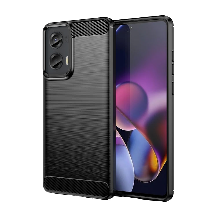 For Motorola Moto G Stylus 5G 2024 Brushed Texture Carbon Fiber TPU Phone Case(Black) - Motorola Cases by buy2fix | Online Shopping UK | buy2fix