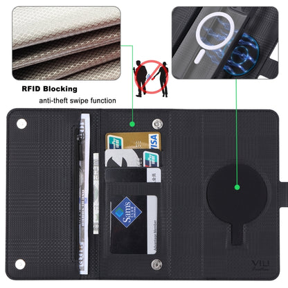 For iPhone 14 Plus ViLi GHB Series MagSafe Magnetic Zipper Leather Phone Case(Black) - iPhone 14 Plus Cases by ViLi | Online Shopping UK | buy2fix