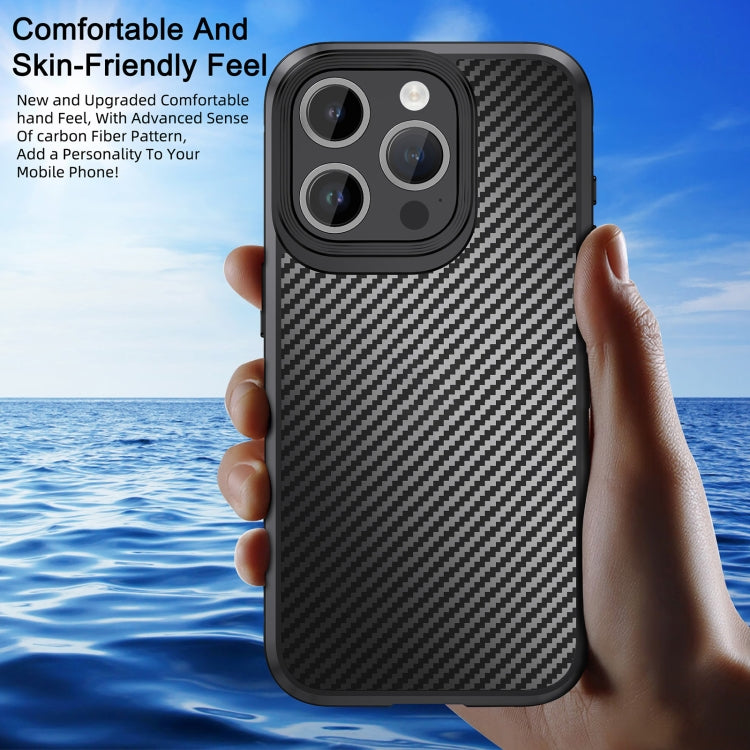 For iPhone 15 Pro Max iPAKY MG Series Carbon Fiber PC + TPU Protective Phone Case(Black) - iPhone 15 Pro Max Cases by iPAKY | Online Shopping UK | buy2fix