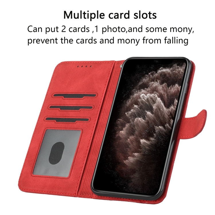 For Motorola Edge 5G 2024 Cubic Skin Feel Flip Leather Phone Case(Red) - Motorola Cases by buy2fix | Online Shopping UK | buy2fix