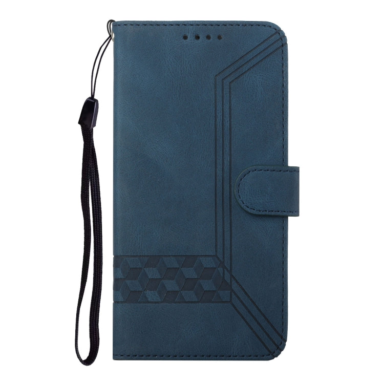 For Motorola Moto G Stylus 5G 2024 Cubic Skin Feel Flip Leather Phone Case(Blue) - Motorola Cases by buy2fix | Online Shopping UK | buy2fix