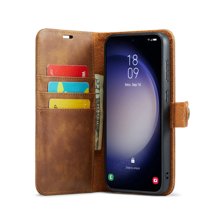 For Samsung Galaxy S23 FE 5G DG.MING Crazy Horse Texture Detachable Magnetic Leather Case(Brown) - Galaxy S23 FE 5G Cases by DG.MING | Online Shopping UK | buy2fix