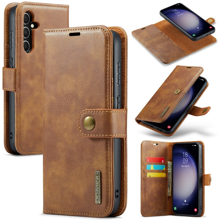 For Samsung Galaxy A55 5G DG.MING Crazy Horse Texture Detachable Magnetic Leather Case(Brown) - Galaxy Phone Cases by DG.MING | Online Shopping UK | buy2fix