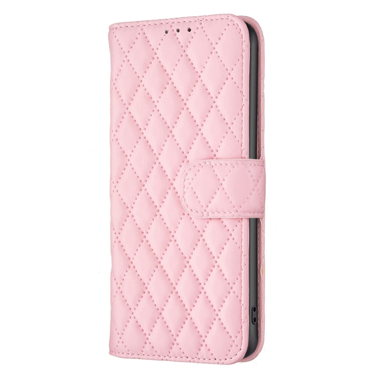 For Motorola Moto G Power 5G 2024 Diamond Lattice Wallet Flip Leather Phone Case(Pink) - Motorola Cases by buy2fix | Online Shopping UK | buy2fix