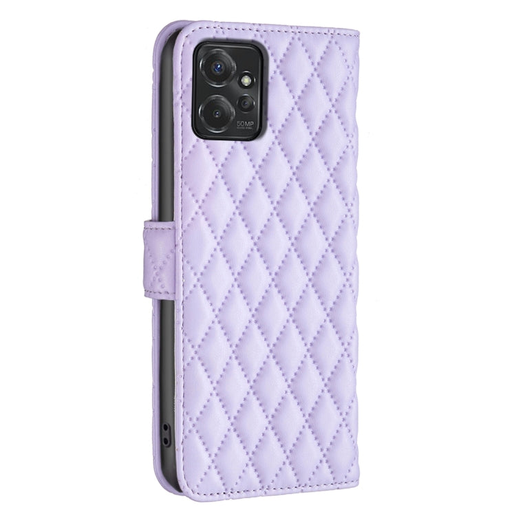 For Motorola Moto G Power 5G 2024 Diamond Lattice Wallet Flip Leather Phone Case(Purple) - Motorola Cases by buy2fix | Online Shopping UK | buy2fix