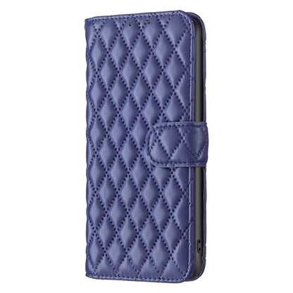 For Motorola Edge 50 Pro 5G Diamond Lattice Wallet Flip Leather Phone Case(Blue) - Motorola Cases by buy2fix | Online Shopping UK | buy2fix