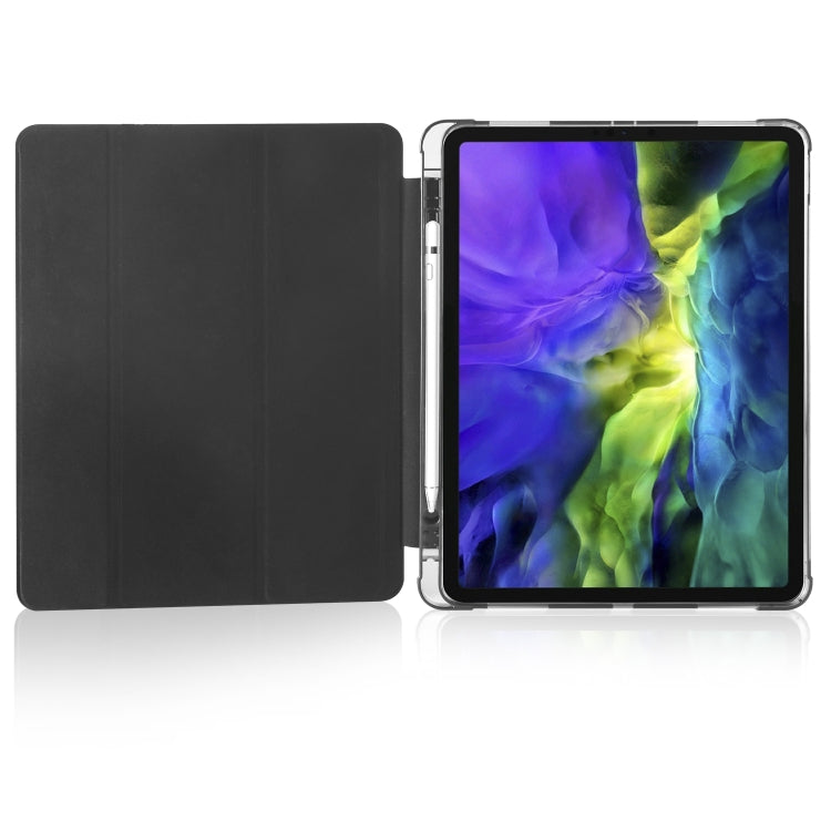 For iPad Air 13 2025 / 2024 / iPad Pro 12.9 (2020) / iPad Pro 12.9(2018) 3-folding Horizontal Flip PU Leather + Shockproof TPU Tablet Case with Holder & Pen Slot(Black) - iPad Pro 12.9 (2020) Cases by buy2fix | Online Shopping UK | buy2fix