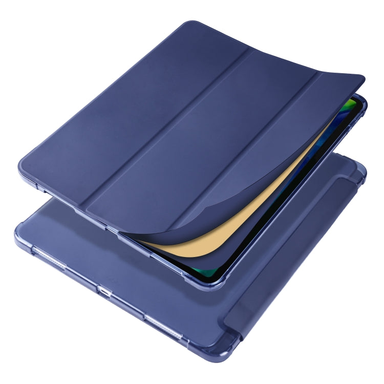 For iPad Air 13 2025 / 2024 / iPad Pro 12.9 (2020) / iPad Pro 12.9(2018) 3-folding Horizontal Flip PU Leather + Shockproof TPU Tablet Case with Holder & Pen Slot(Dark Blue) - iPad Pro 12.9 (2020) Cases by buy2fix | Online Shopping UK | buy2fix