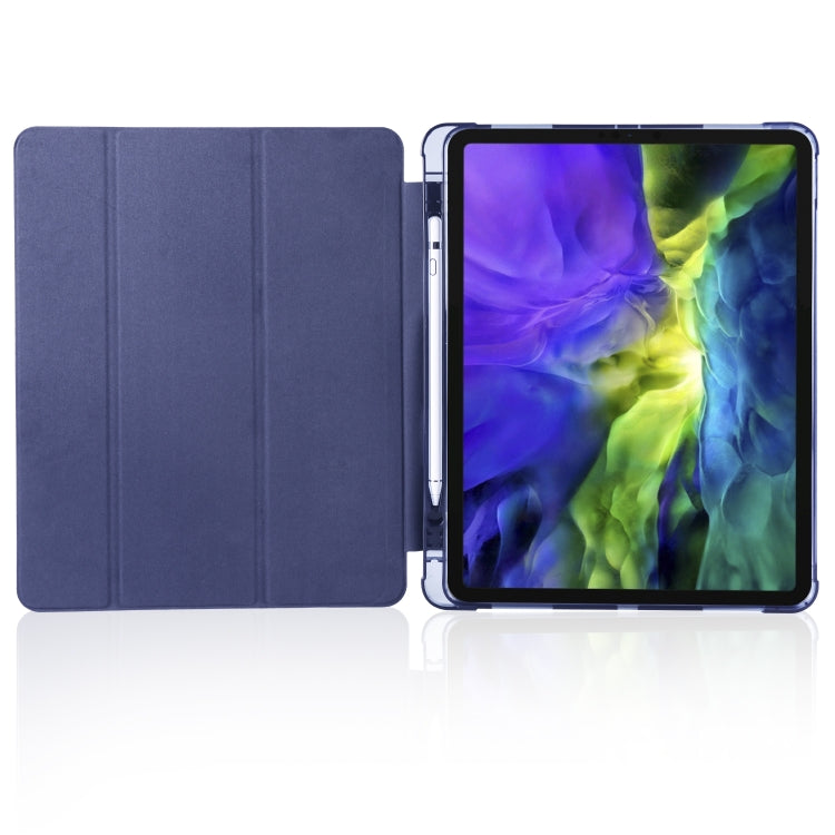 For iPad Air 13 2025 / 2024 / iPad Pro 12.9 (2020) / iPad Pro 12.9(2018) 3-folding Horizontal Flip PU Leather + Shockproof TPU Tablet Case with Holder & Pen Slot(Dark Blue) - iPad Pro 12.9 (2020) Cases by buy2fix | Online Shopping UK | buy2fix