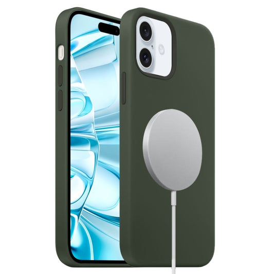 For iPhone 16 Plus Liquid Silicone Full Coverage MagSafe Phone Case(Deep Green) - iPhone 16 Plus Cases by buy2fix | Online Shopping UK | buy2fix