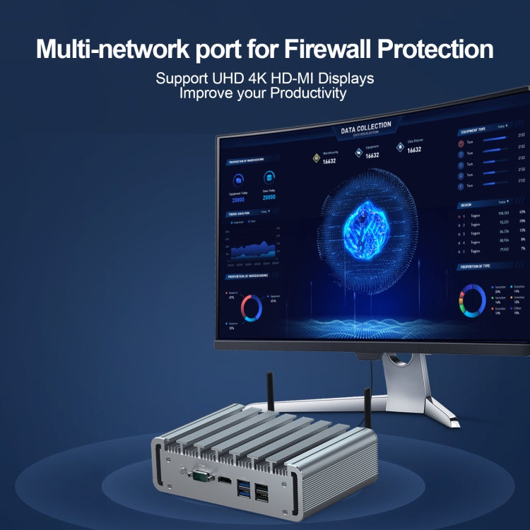 HYSTOU PO9B-J4125-6L Embedded Intel Celeron J4125 Processor Six Network Ports Mini Host, Specification:8GB+256GB - Windows Mini PCs by HYSTOU | Online Shopping UK | buy2fix