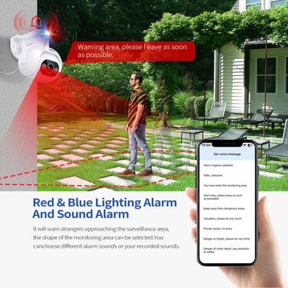 ESCAM PT304 HD 4MP Humanoid Detection Tracking WiFi Connection Sound Alarm Intelligent Night Vision H.265 Camera(AU Plug) - Wireless Camera by ESCAM | Online Shopping UK | buy2fix