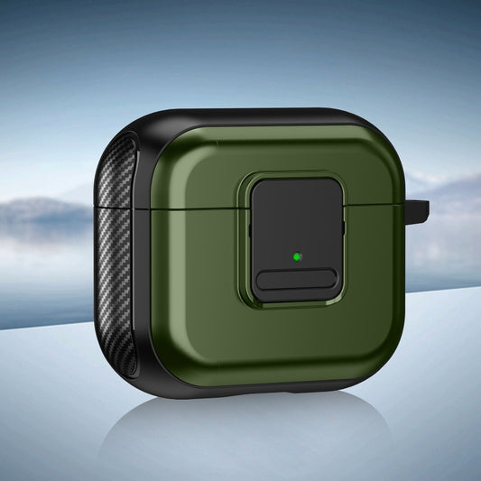 For AirPods 3 TPU + PC Wireless Earphones Case with Magnetic Switch(Army Green) - For AirPods 3 by buy2fix | Online Shopping UK | buy2fix