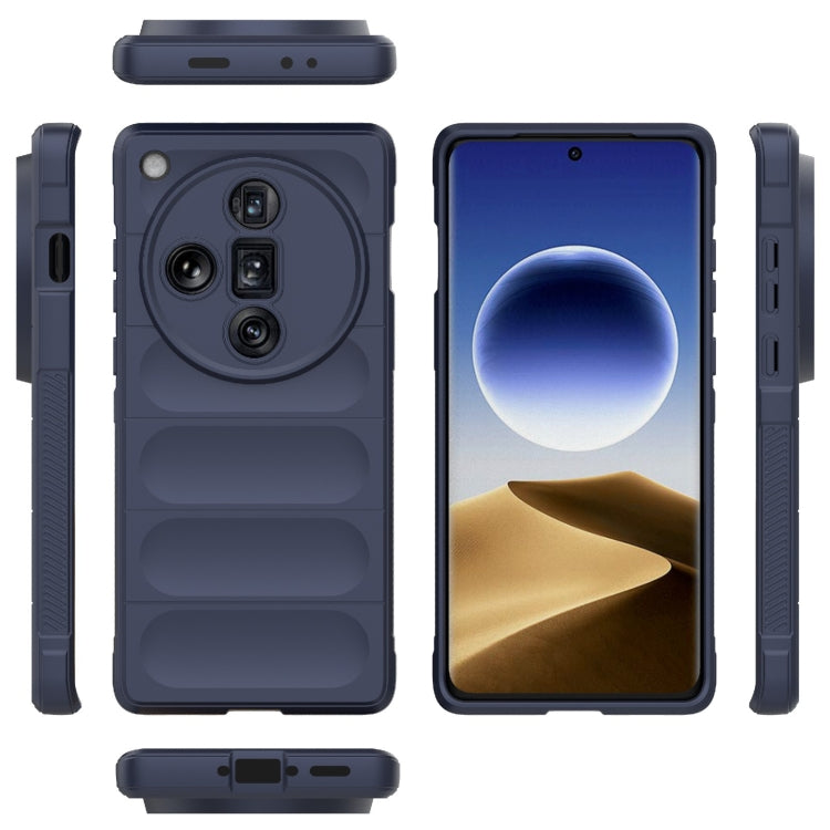 For OPPO Find X7 Ultra 5G Magic Shield TPU + Flannel Phone Case(Dark Blue) - Find X7 Ultra Cases by buy2fix | Online Shopping UK | buy2fix