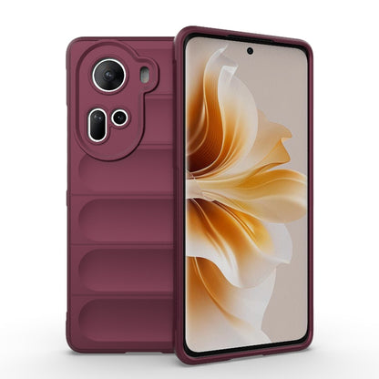 For OPPO Reno11 5G Global Magic Shield TPU + Flannel Phone Case(Wine Red) - Reno11 Cases by buy2fix | Online Shopping UK | buy2fix