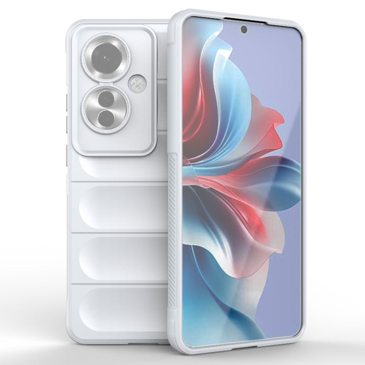 For OPPO Reno11 F 5G Global Magic Shield TPU + Flannel Phone Case(White) - Reno11 F Cases by buy2fix | Online Shopping UK | buy2fix