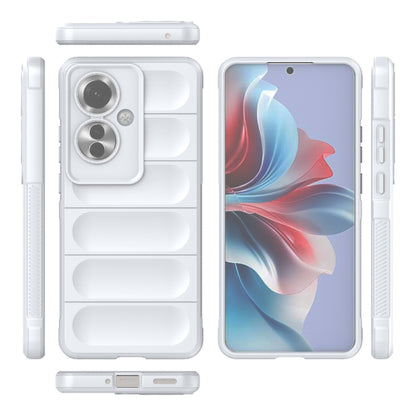 For OPPO Reno11 F 5G Global Magic Shield TPU + Flannel Phone Case(White) - Reno11 F Cases by buy2fix | Online Shopping UK | buy2fix