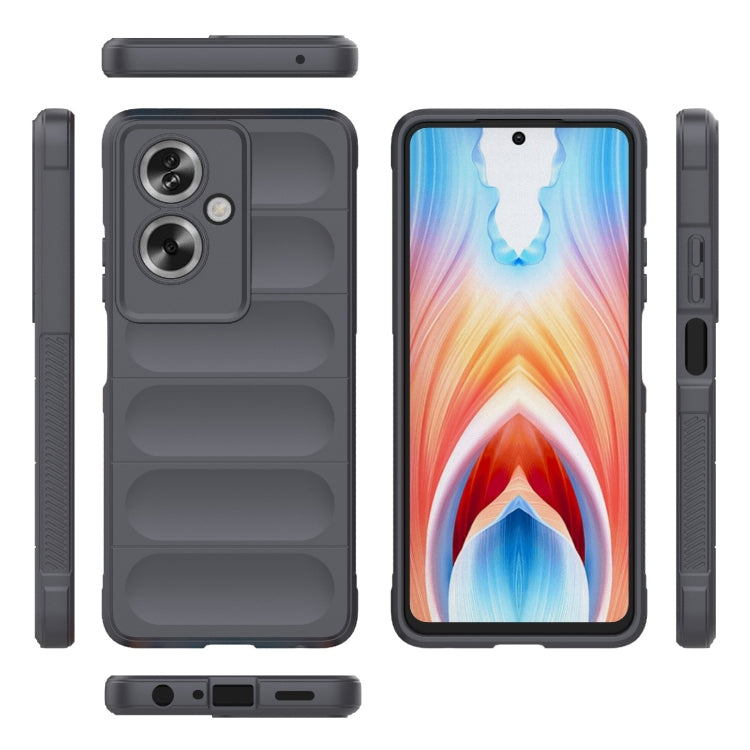 For OPPO A79 5G Global Magic Shield TPU + Flannel Phone Case(Dark Grey) - OPPO Cases by buy2fix | Online Shopping UK | buy2fix