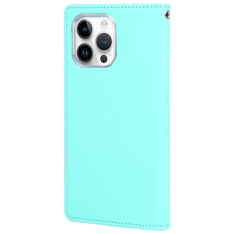 For iPhone 15 Pro Max GOOSPERY RICH DIARY Crazy Horse Texture Leather Phone Case(Mint Green) - iPhone 15 Pro Max Cases by GOOSPERY | Online Shopping UK | buy2fix