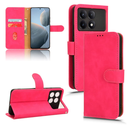 For Xiaomi Redmi K70E Skin Feel Magnetic Flip Leather Phone Case(Rose Red) - K70E Cases by buy2fix | Online Shopping UK | buy2fix