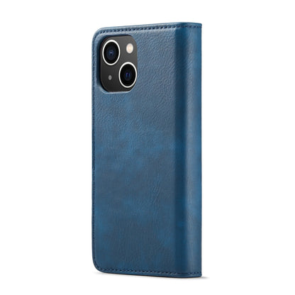 For iPhone 15 Plus DG.MING Crazy Horse Texture Detachable Magnetic Leather Phone Case(Blue) - iPhone 15 Plus Cases by DG.MING | Online Shopping UK | buy2fix