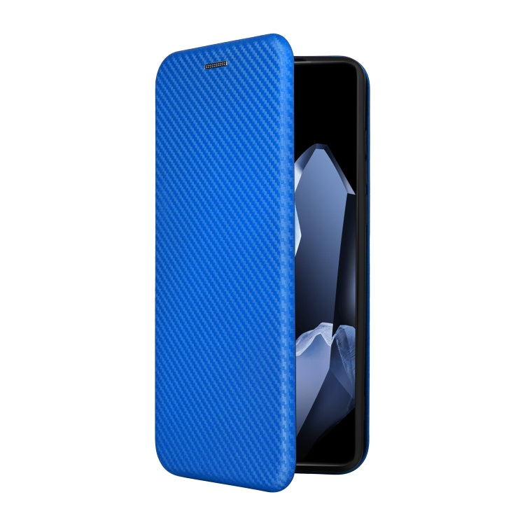 For OnePlus 13 Carbon Fiber Texture Flip Leather Phone Case(Blue) - OnePlus Cases by buy2fix | Online Shopping UK | buy2fix