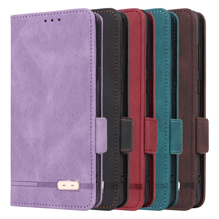 For OnePlus 12 Magnetic Clasp Leather Phone Case(Purple) - OnePlus Cases by buy2fix | Online Shopping UK | buy2fix