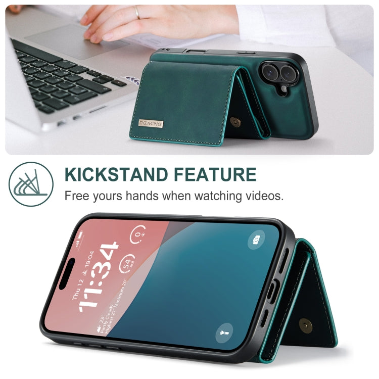 For iPhone 16 Plus DG.MING M1 Series 3-Fold Multi Card Wallet Leather Phone Case(Green) - iPhone 16 Plus Cases by DG.MING | Online Shopping UK | buy2fix