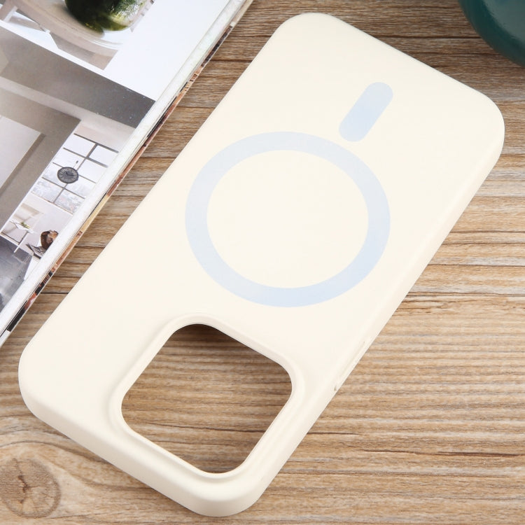 For iPhone 14 Pro MagSafe Liquid Silicone Phone Case(White) - iPhone 14 Pro Cases by buy2fix | Online Shopping UK | buy2fix