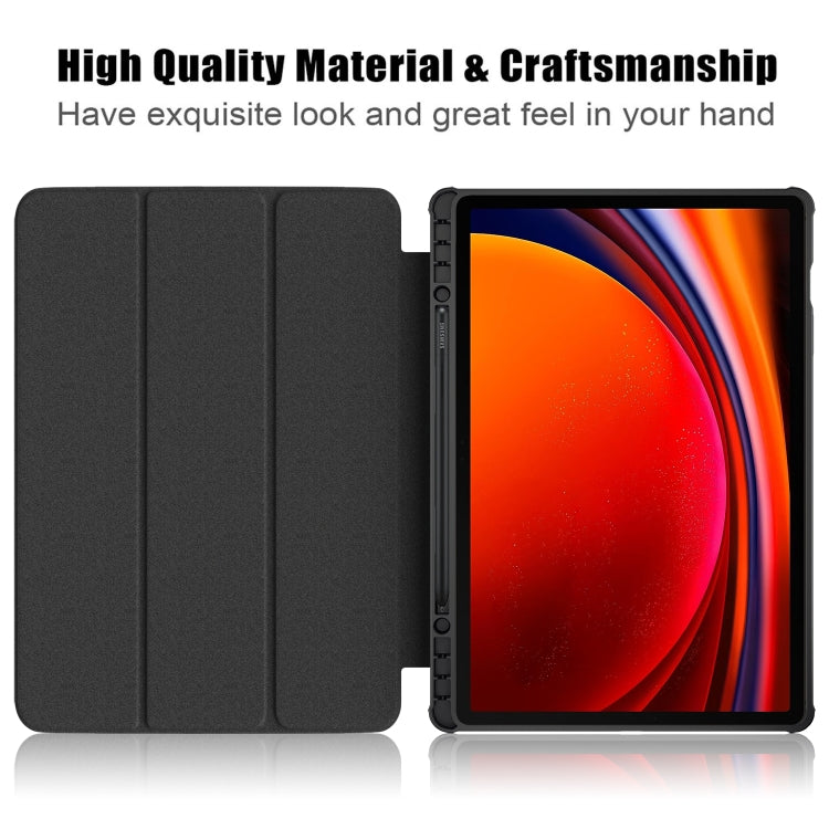 For Samsung Galaxy Tab S9+ Acrylic 3-folding Painted Smart Leather Tablet Case(Big Eyes ME) - Galaxy Tab S9+ Cases by buy2fix | Online Shopping UK | buy2fix