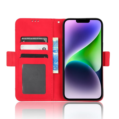 For iPhone 16 Pro Max Skin Feel Calf Texture Card Slots Leather Phone Case(Red) - iPhone 16 Pro Max Cases by buy2fix | Online Shopping UK | buy2fix