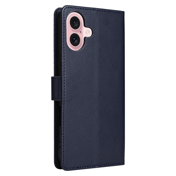 For iPhone 16 Plus Multifunctional Horizontal Flip Leather Phone Case with Three Card Slots(Blue) - iPhone 16 Plus Cases by buy2fix | Online Shopping UK | buy2fix